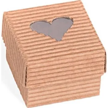 Dárková krabička Krabička malá dno + víko, kraft, motiv SRDCE uprostřed