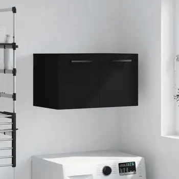 Komoda Nábytek XL Nástěnná skříňka černá 60 x 36,5 x 35 cm kompozitní dřevo 830045