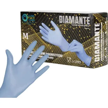 Vyšetřovací rukavice DIAMANTE Disposable Nitrile Gloves - bezpudrové nitrilové rukavice, 100 ks L - Large - modré