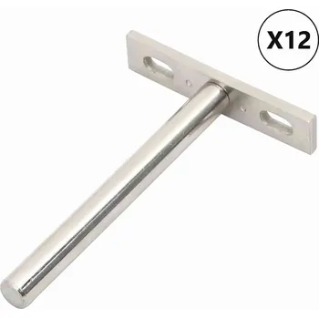 Příslušenství pro plot vidaXL Plovoucí police držáky 12ks neviditelné Ø10x100mm uhlíková ocel [4012401]