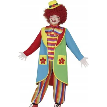 Karnevalový kostým KOSTÝM VESELÝ KLAUN BAREVNÝ ZÁBAVNÝ 116