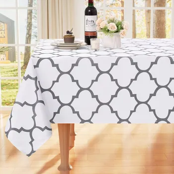 ubrus Ubrus na stůl obdélníkový 140x220cm voděodolný bílý geometrický vzor