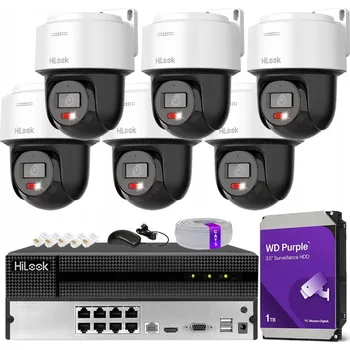 Bezpečnostní kamera Monitorovací sada 6 kamer PTZ-N2C200M-DE 2MPx HiLook od Hikvision, disk 1TB