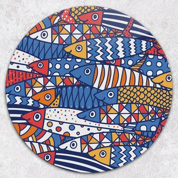 Kuchyňské prkénko Kulaté Skleněné Prkénko na Krájení a Servírování Barevné Šproty fi 40 cm