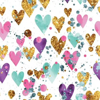 Úplet, Srdíčka a kaňky na bílé (E) (Top kvalitní úplet Bella digitisk)