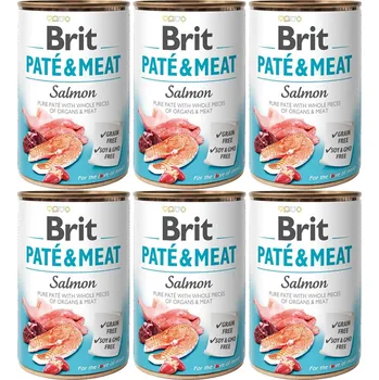 BRIT Paté & Meat Salmon - mokré krmivo pro psy - 6x400g