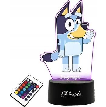 Lampička LAMPičKA na SKLE UV Pohádka Modrá Pro Děti Narozeniny LED 3D + DÁLKOVÝ OVLADAČ 16 BAREV