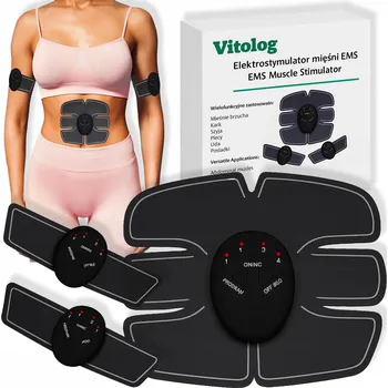 Masážní přístroj Elektrostimulátor Vitolog černý na břišních svalů a záda