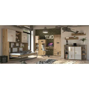 Pohovka Domel Dětský pokoj Index 6 Barevné provedení dveří: Bílý lesk, Úchyty Domel: Šedé