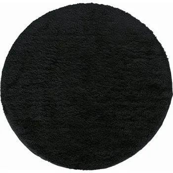 Koberec Koberec Shaggy Černý Kulatý KAMEL 200 cm do obýváku