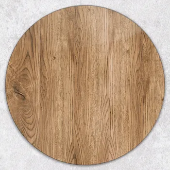 Kuchyňské prkénko Stylové a odolné kulaté skleněné prkénko s potiskem Hnědá parketová podlaha průměr 40 cm