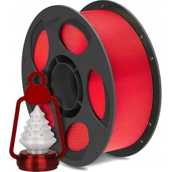 3D tisk Filament Anycubic PLA SILK Christmas Red Červený 1kg LESKLÝ TRVANLIVÝ