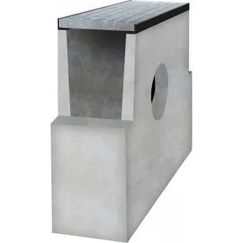 Odvodňovací žlab Sběrná betonová vpusť BIELBET A15 s pozinkovanou mříží 500 x 250 x 700 mm 300 mm