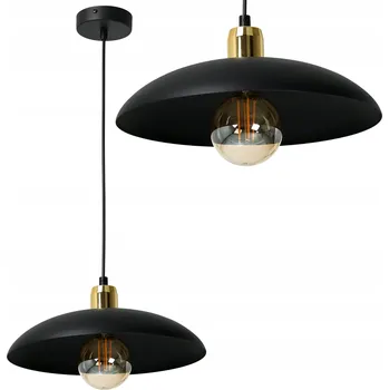 Závěsné svítidlo RAMI 1xE27 Černá zlatá kovové stínidlo