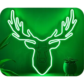 Obraz NEONOVÝ LED JELEN LOGO NÁSTĚNNÁ DEKORACE DÁREK DO GARÁŽE KANCELÁŘE POKOJE 47 CM