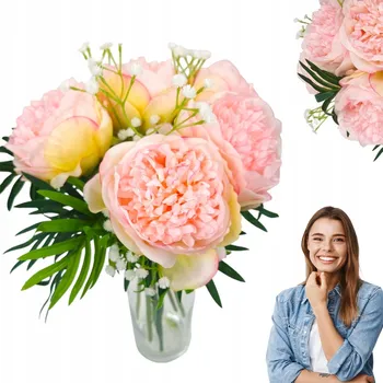 umělá květina Kytice umělých Svatba Pivoňka