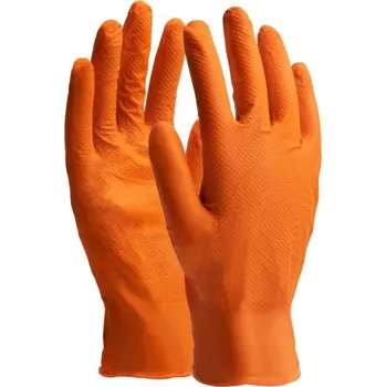 Pracovní rukavice Rukavice nitrilové Nitrax Grip - 10 oranžové