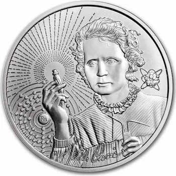 New Zealand Mint Stříbrná mince 1 oz Ikony Inspirace - Marie Curie Sklodowska 2022 BU