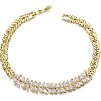 Náramek Éternelle Luxusní náramek Swarovski Elements Josina Gold NR2254-YIB067-B/17 Zlatá 17 cm