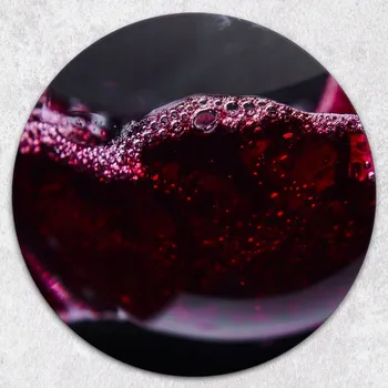 Kuchyňské prkénko Dekorativní Kulaté Skleněné Kuchyňské Prkénko na Krájení Nalévané Víno průměr 40 cm