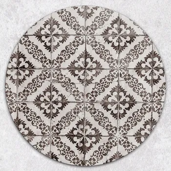 Kuchyňské prkénko Kulaté Skleněné Prkénko na Krájení a Servírování Geometrický Vzor průměr 40 cm