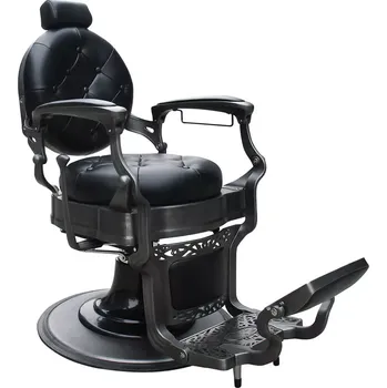 Kadeřnické křeslo Retro barber křeslo MONET - matná černá