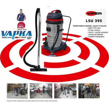 Průmyslový vysavač VIPER VIPER LSU 395 třímotorový mokro-suchý vysavač