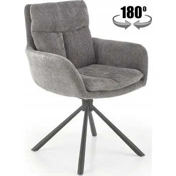Jídelní židle Židle kovová otočná K495 šedá látka Halmar