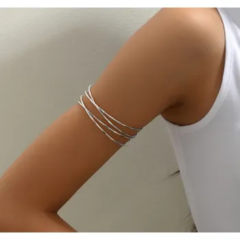 Náramek B-TOP Elegantní náramek na paži se zkříženým designem Druh barvy: Stříbrná