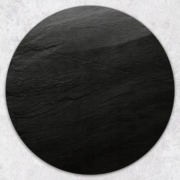 Kuchyňské prkénko Kulaté skleněné prkénko s ozdobným vzorem, ušlechtilý černý kámen, průměr 40 cm