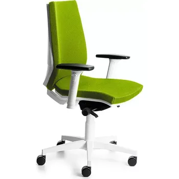 Kancelářská židle Rocada 922W-6, zelená s bílou konstrukcí, látkový potah, nastavitelné područky
