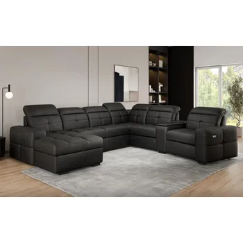 Sedací souprava MEBLOSOFT Sedací souprava KANTON OT+2F+R+1+BR LUX+1E (el. relax. funkce)