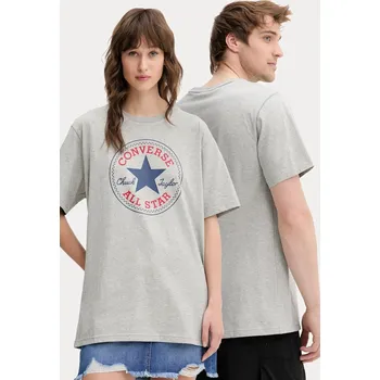 Pánské oblečení Bavlněné tričko Converse 10025459.A07 šedá 90X, vel. XS