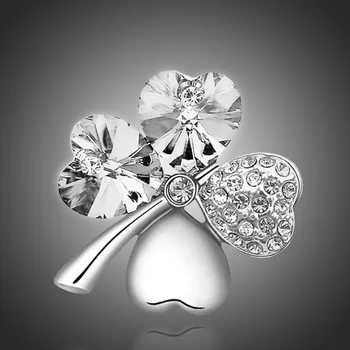 Šperk Sisi Jewelry Brož Swarovski Elements Čtyřlístek - různé barvy B1060-X9554-8 Bílá/čirá