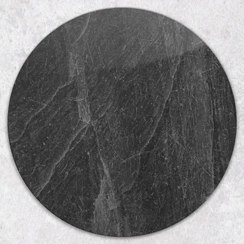 Kuchyňské prkénko Kulaté Prkénko z Tvrzené Sklo s Ozdobným Vzorem Granitový Kámen, průměr 40 cm