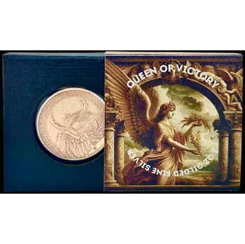 East India Company Stříbrná mince 1 oz Queens Virtues Victory 2021 Pozlacená Limitovaná edice