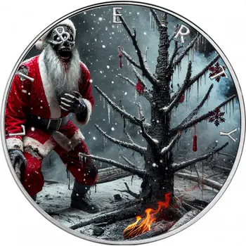 Stříbrná mince 1oz kolorovaná - Zombie Santa