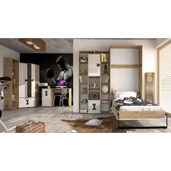 Dětsný nábytek Domel Dětský pokoj Index 5 Barevné provedení dveří: Bílý lesk, Úchyty Domel: Černé