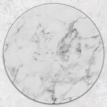 Kuchyňské prkénko Dekorativní Kulaté Skleněné Prkénko na Pizzu Minimalistický Mramor ø 40 cm