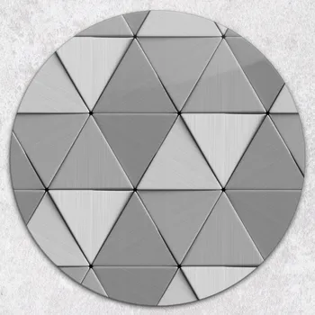 Kuchyňské prkénko Kulaté tvrzené skleněné kuchyňské prkénko s grafikou šedých trojúhelníků fi 40 cm