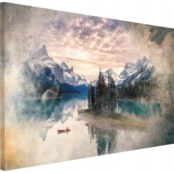 Obraz Abstraktní obraz na plátně na zeď do obýváku, horská krajina, pejzaž