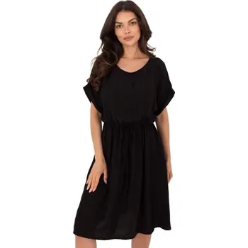 Dámské šaty Černé letní šaty se zavazováním v pase