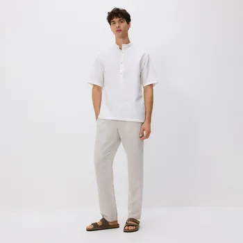 Pánské kalhoty Reserved - Kalhoty chino regular se lnem - béžová - 8331H-08M - 8331H-08M-33