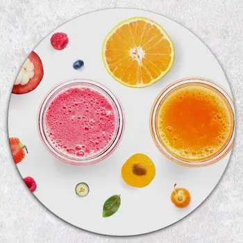 Kuchyňské prkénko Kulaté skleněné prkénko s dekorativním potiskem – řez citrusů, průměr 40 cm