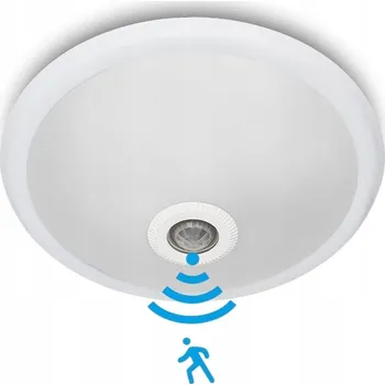 STROPNÍ SVÍTIDLO SVÍTIDLO SE SENZOREM POHYBU PANEL SKLENĚNÉ STÍNIDLO PIR LED 2 x E27