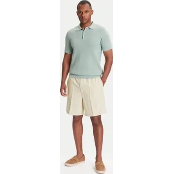 Pánské kraťasy Mustang Šortky z materiálu Linen 1016459 Écru Loose Fit 38