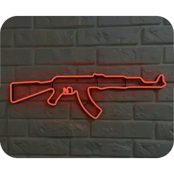 Světelný efekt Ak 47 neonová led puška 60x19 Cm