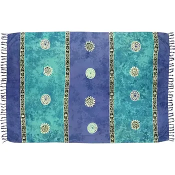 Šátek Šátek sarong Mince štěstí modrý 01 se sponou