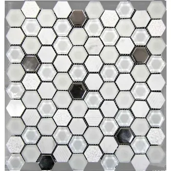 Obklad Mozaika Mosavit Hexagono blanco 30x30 cm mat / lesk HEXABL
