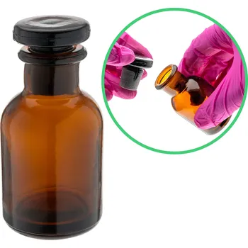 Láhev Skleněná lahvička oranžová s korkovou zátkou (standardní), úzké hrdlo, objem 30 ml